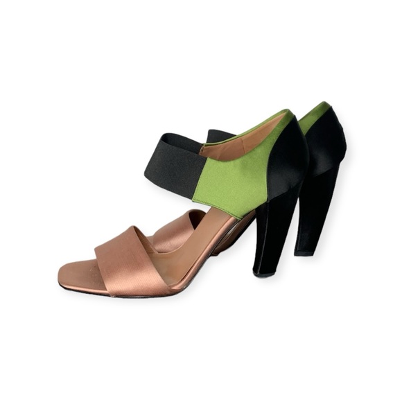 PRADA TRICOLOR SATIN ANKLE WRAP SANDAL